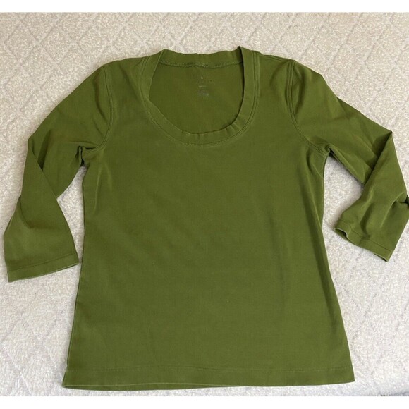 Preswick & Moore Women’s Lightweight Green Stretch Top  Size Petite Medium - Picture 2 of 14